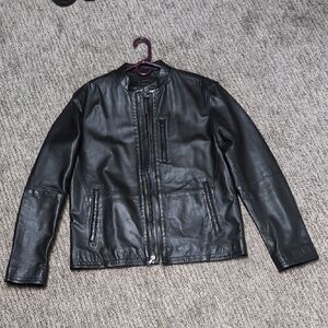 John Varvatos Black Leather Jacket